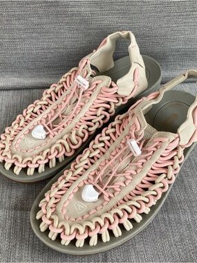Keen Uneek Sandals Beige Lotus Pink Cord Women’s Size 6